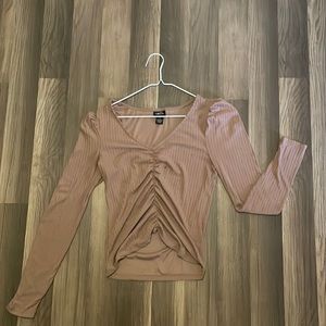 Pink-Beige Long Sleeve Shirt